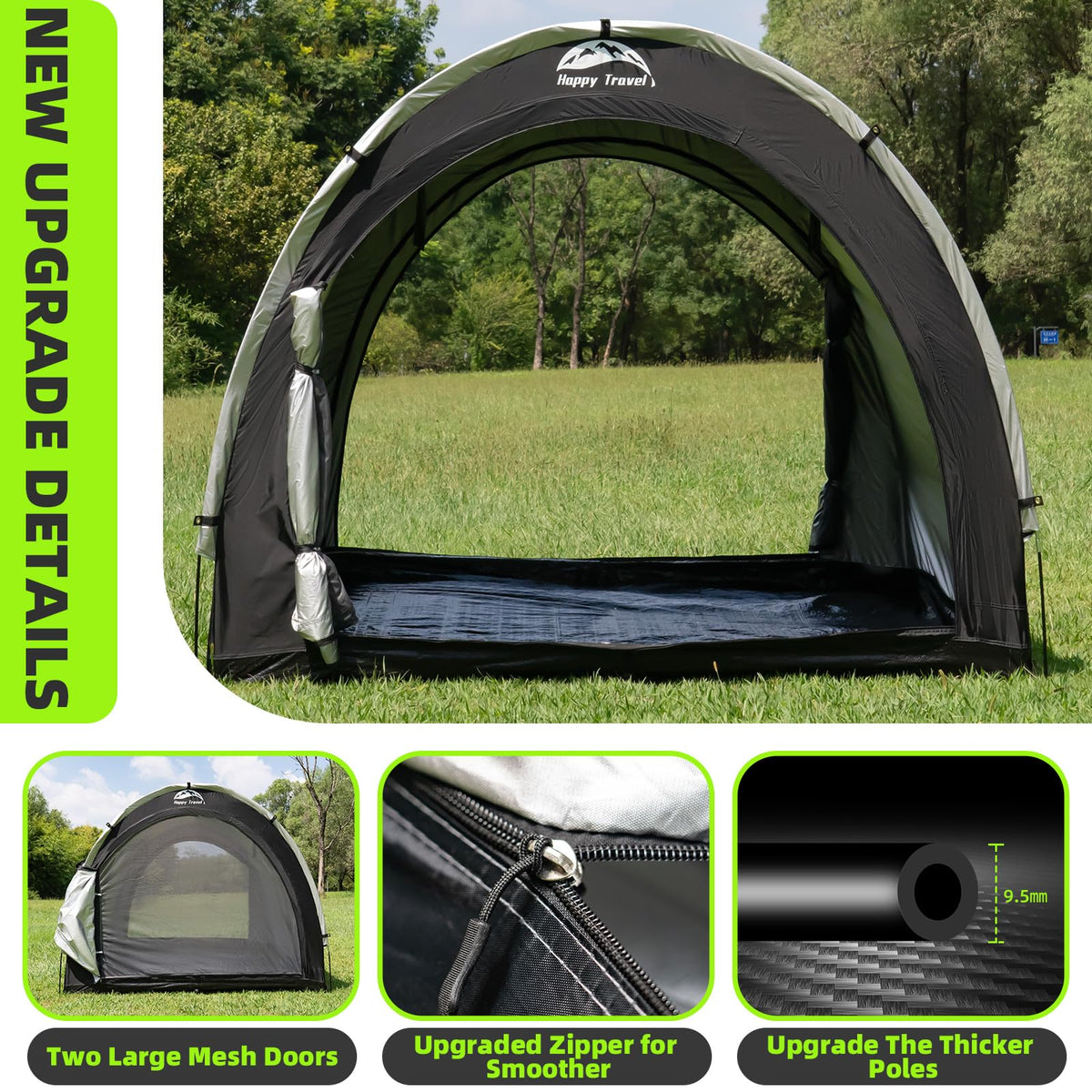 Happy Travel bike storage tent packed size for easy portability