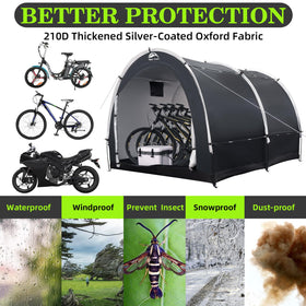 Happy Travel bike storage tent quick setup process in minutes