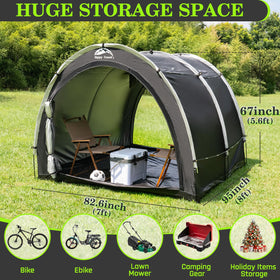 Happy Travel bike storage tent segmented pole design enables flexible space