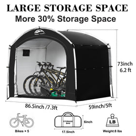Happy Travel bike storage tent waterproof fabric protects bikes from rain and dust.