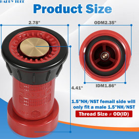 Happy Tree NST/NH connection shows secure 1.5-inch hose attachment.