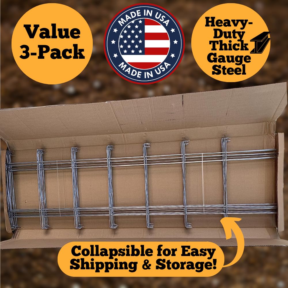 Happy Trees heavy-duty cage folds flat for off-season storage in garage or shed.