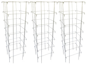 Happy Trees Tomato Cage assembly shows sturdy galvanized steel for reliable plant support.