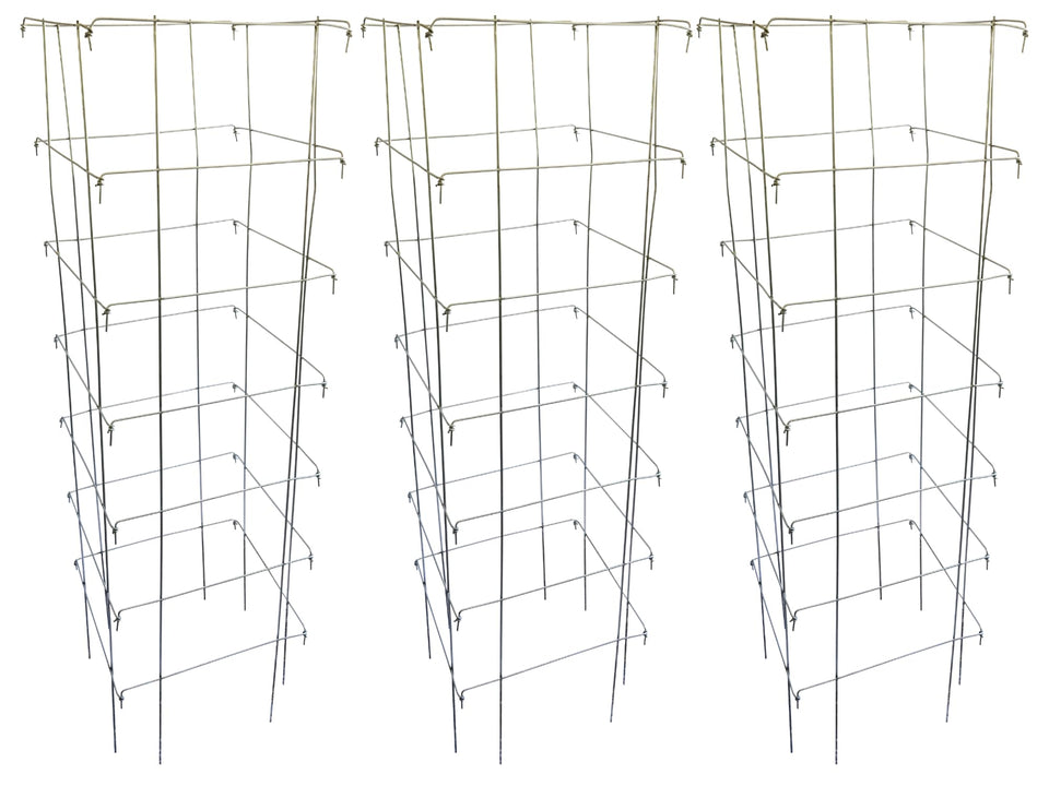 Happy Trees Tomato Cage assembly shows sturdy galvanized steel for reliable plant support.