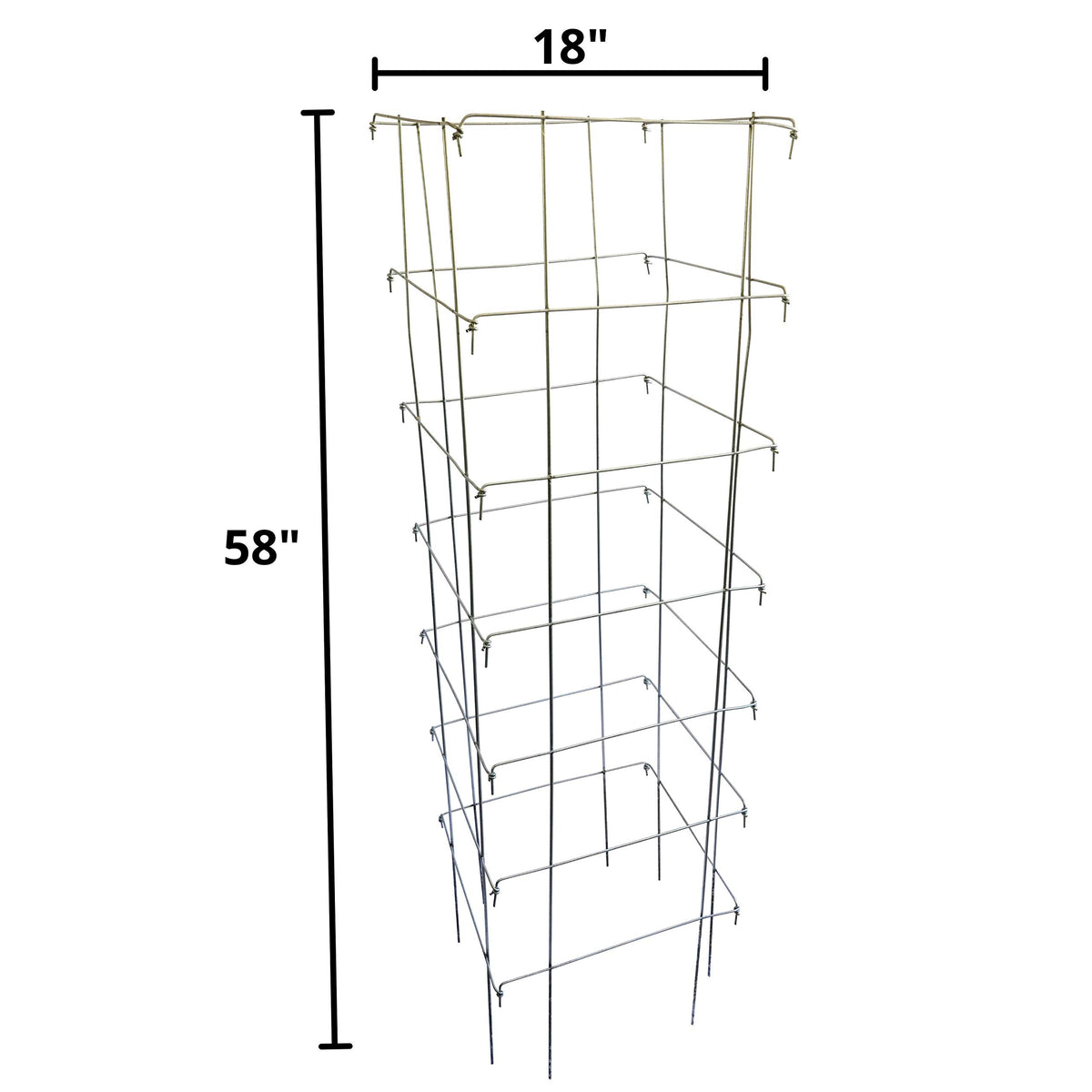Happy Trees tomato cage open-structure supports sprawling fruit and improves air flow.