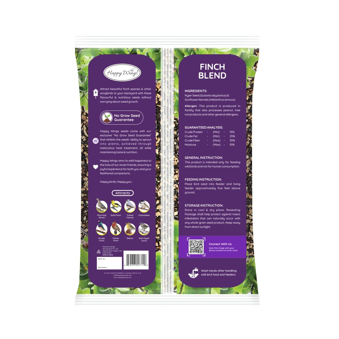 Happy Wings Finch Blend no-grow seeds keep your backyard clean