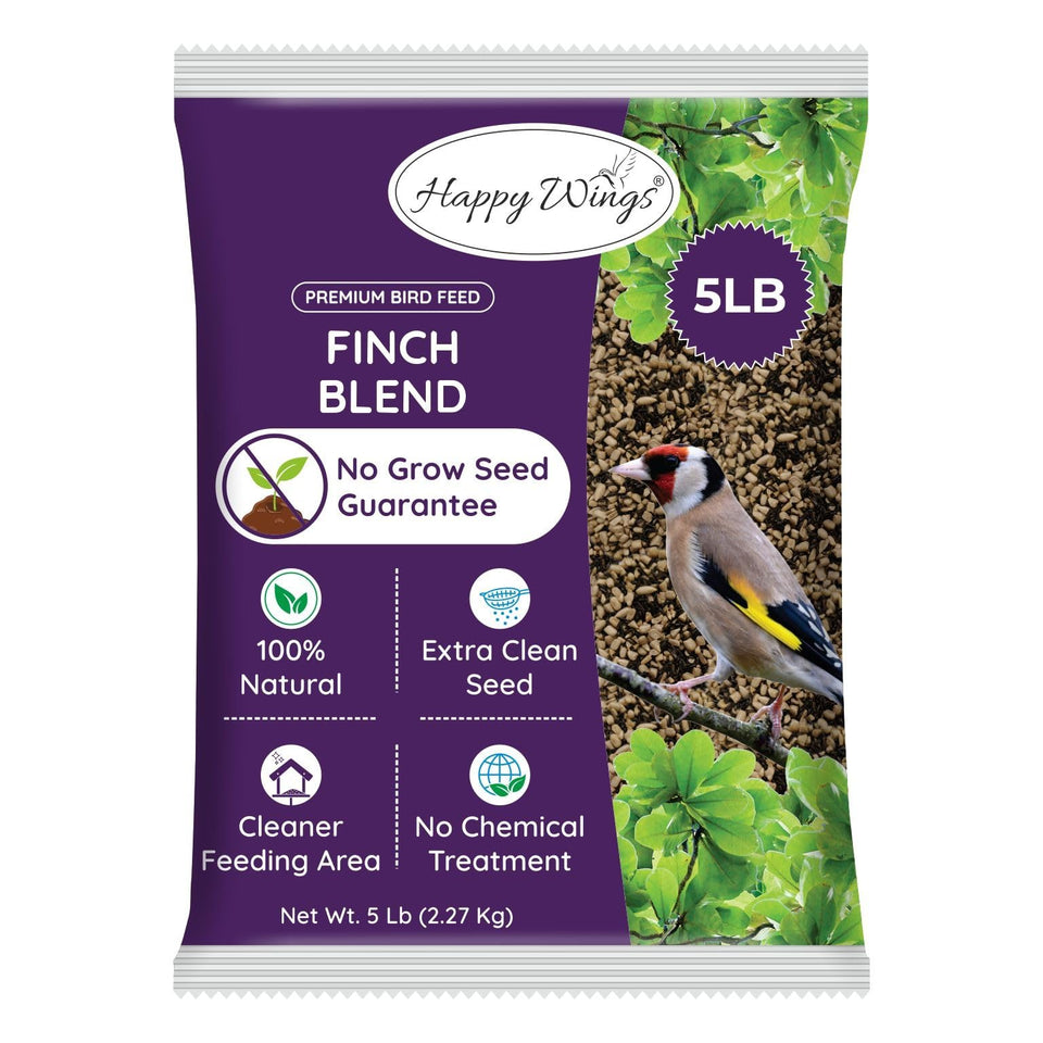 Happy Wings Finch Blend sunflower hearts attract colorful finches in your garden