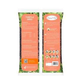 Happy Wings heat-treated Nyjer seeds without chemicals for fresh taste.