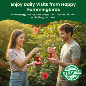 Happy Wings ready nectar in glass shows prepared solution
