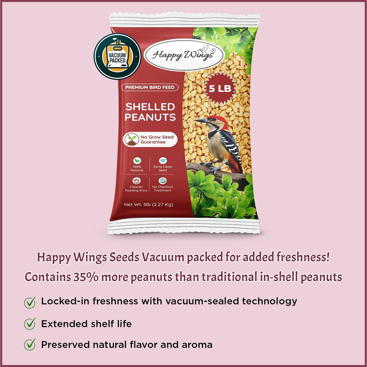 Happy Wings no-grow seed label indicating safe, clean yard use.
