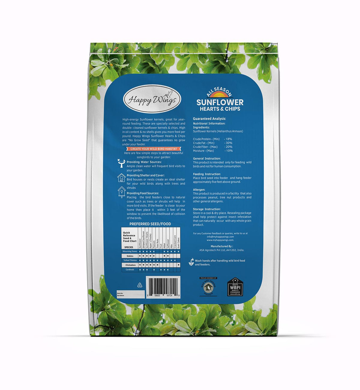 Happy Wings no-mess seed close-up highlighting husk-free feeding