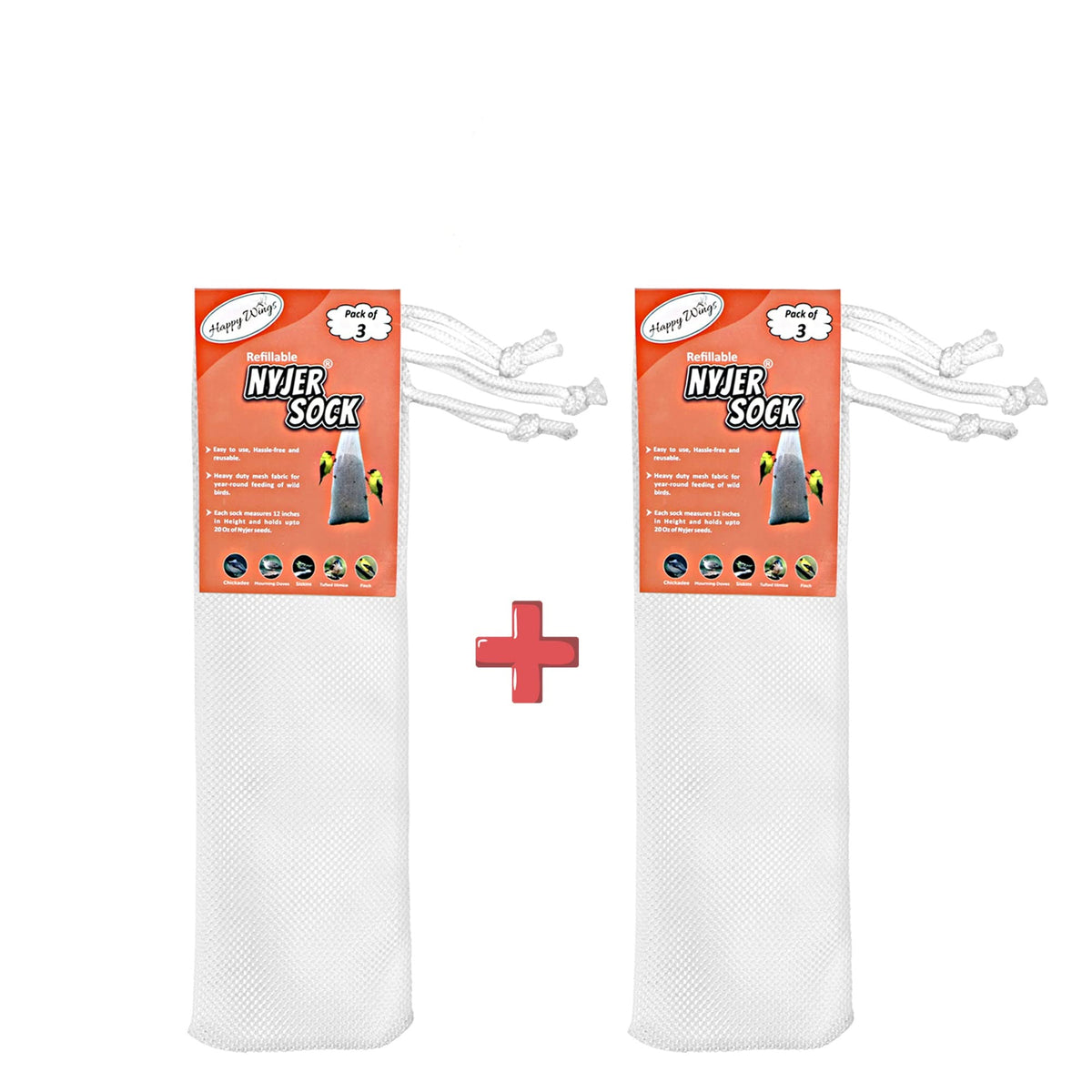 Happy Wings nyjer sock feeder easy-fill design for quick, clean refills.