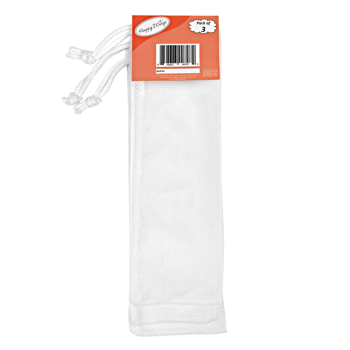 Happy Wings twelve-inch sock feeder with 20 oz Nyjer capacity for longer sessions.
