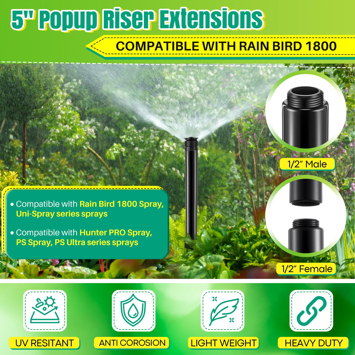 HappyAlley riser in HDPE provides durable, leak-proof outdoor irrigation performance