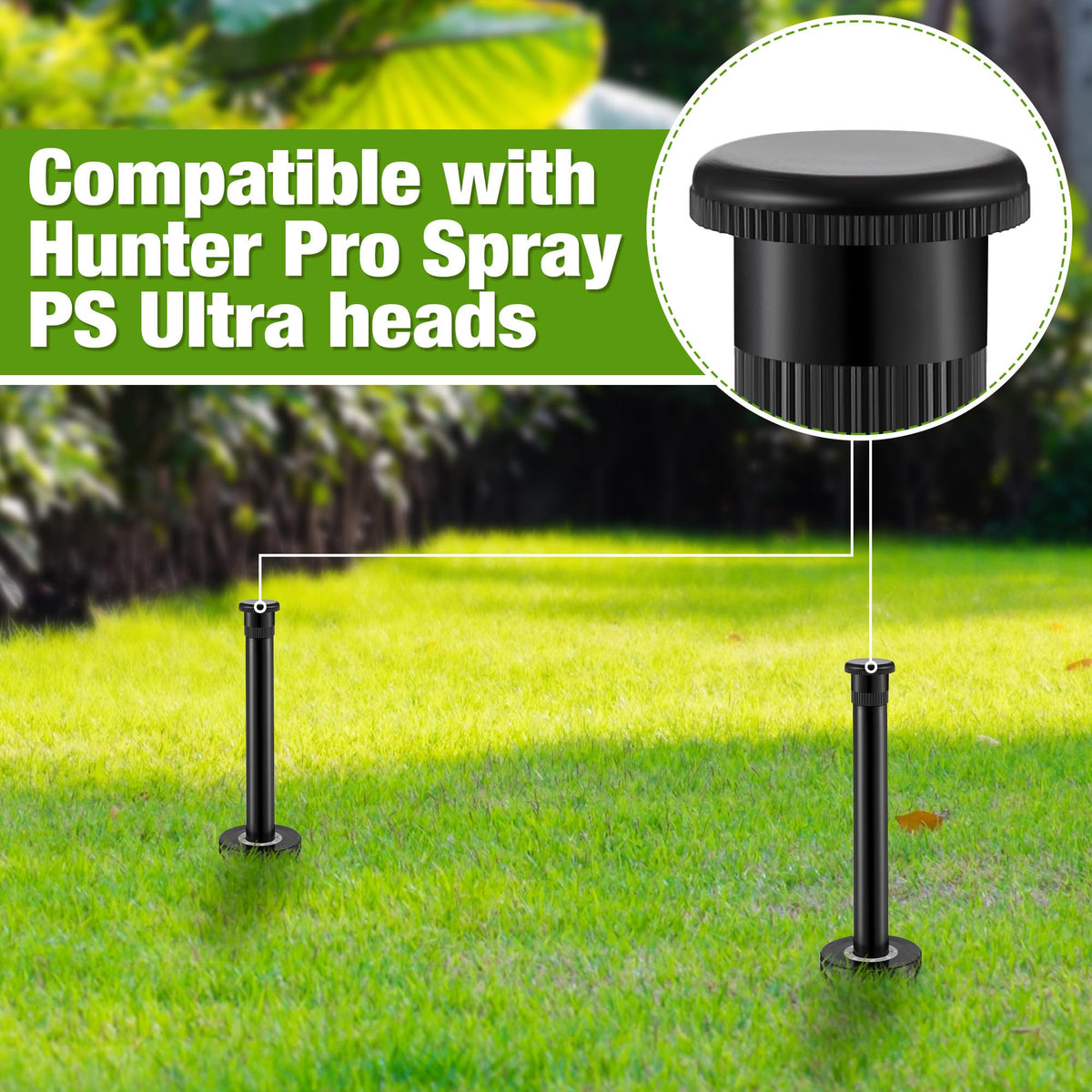 Black irrigation nozzle ready for outdoor garden use