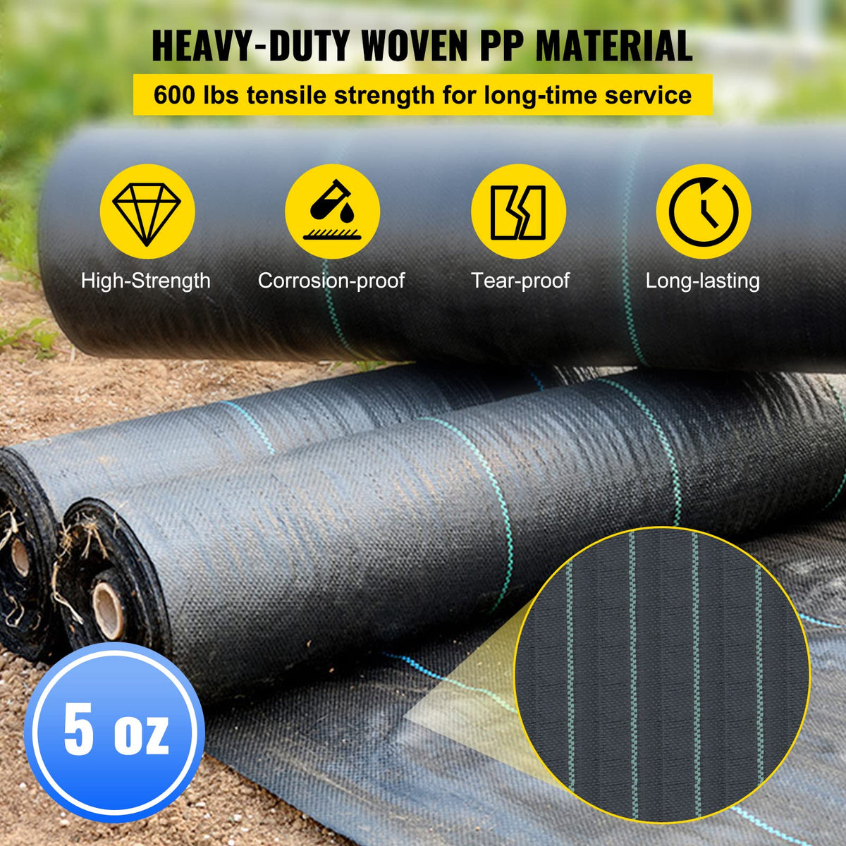 Happybuy landscape fabric prevents soil erosion for healthier plant growth