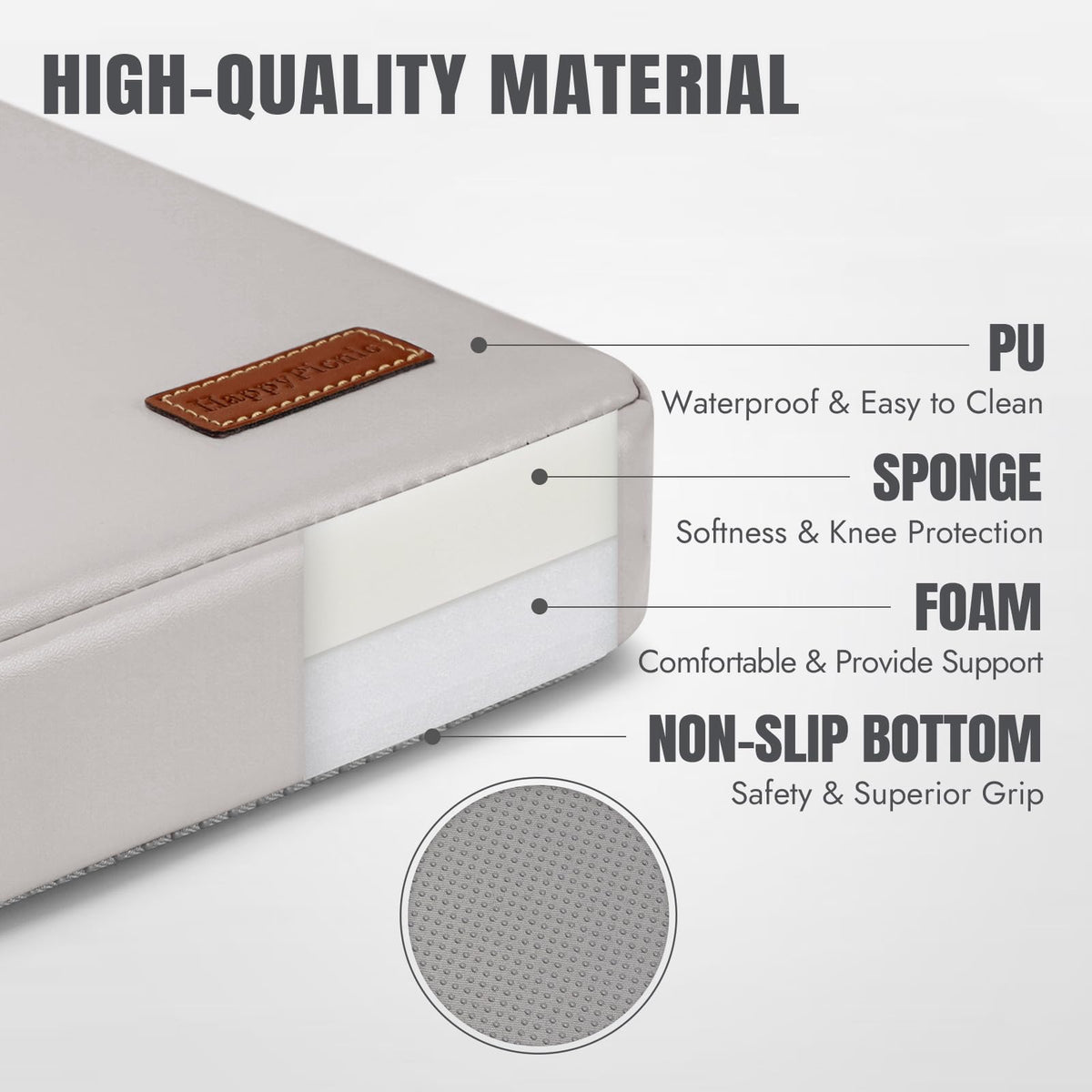 HappyPicnic 17x10 inch kneeling pad provides ample workspace