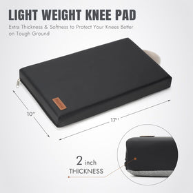 HappyPicnic kneeling pad shows dimensions 17x10 inches for ample working space