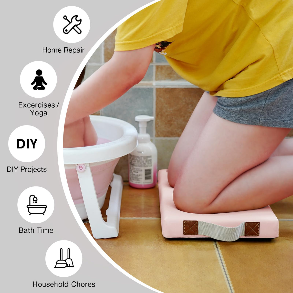 HappyPicnic pink garden kneeler ideal for gardening and cleaning