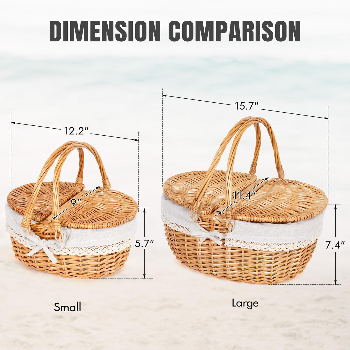 HappyPicnic double-handle basket designed for comfortable carrying