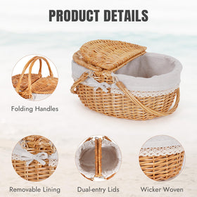 HappyPicnic basket lace detail adds vintage elegance and charm