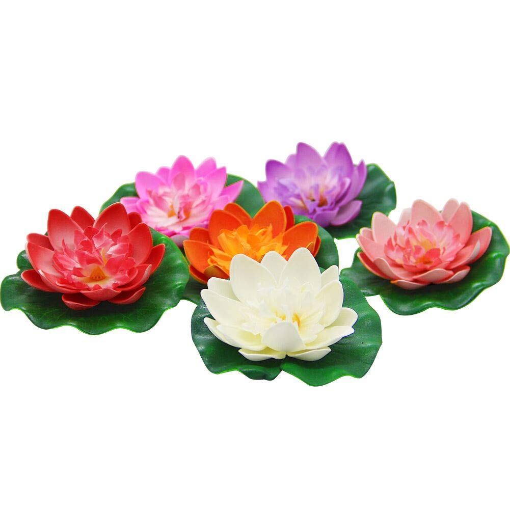 Happy Trees indoor and outdoor use showing versatile lotus decorations on water.