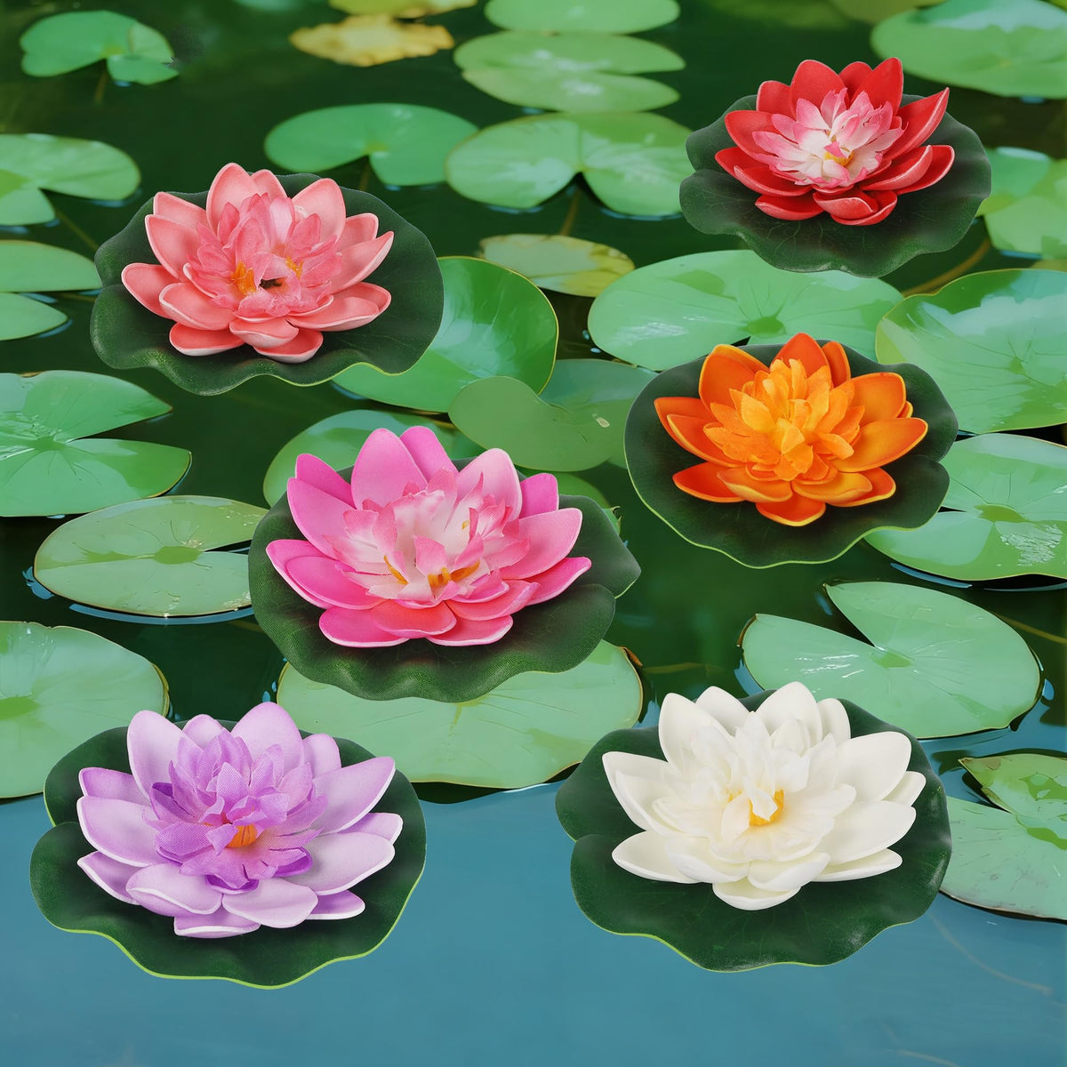Happy Trees water lily pad decor brightens pool or fountain with natural charm.