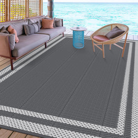 HappyTrends outdoor rug cleans with a wipe or hose-off for easy maintenance.