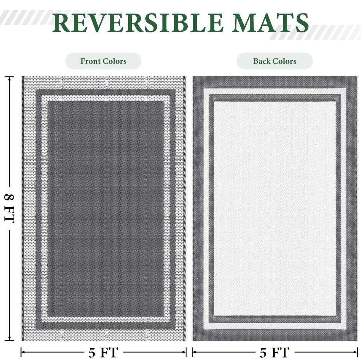 HappyTrends outdoor rug folded compact, easy transport for camping or picnics.