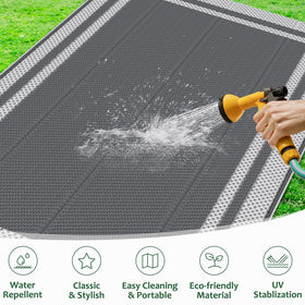HappyTrends outdoor rug high quality recyclable materials ensure durability outdoors.