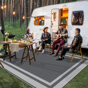 HappyTrends outdoor rug waterproof surface, quick cleanup after rain or spills.
