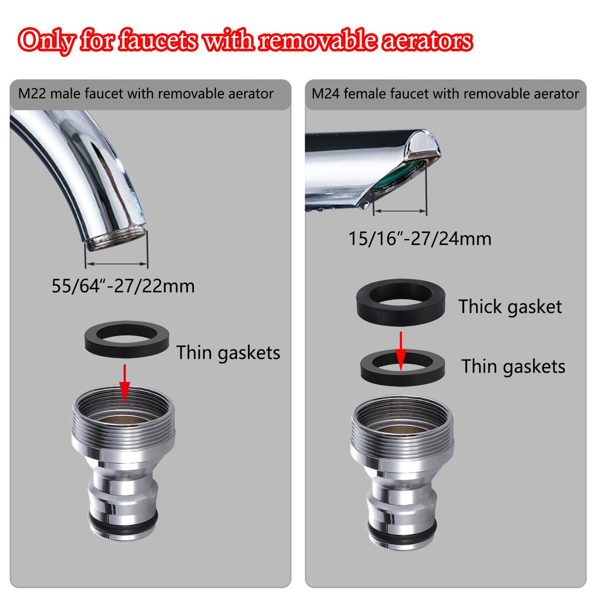Happywins brass connector detail demonstrating multiple threading options for hoses