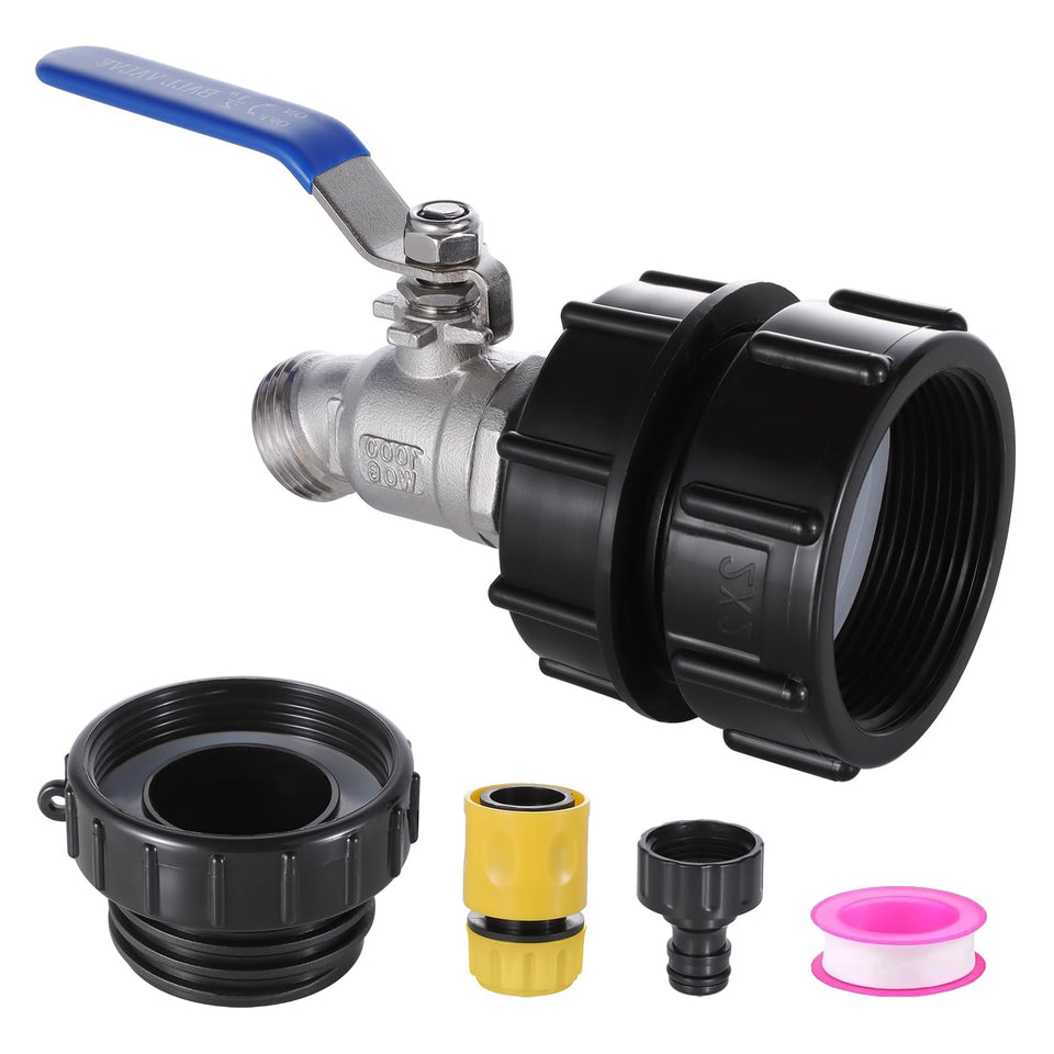 Happywins IBC tote adapter with 2 coarse thread for quick hose connections.