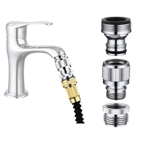 Happywins brass quick connector close-up showing durable chrome finish for daily use