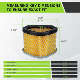 Dimensions of Harbot 12-083-10-S to verify fit in air intake