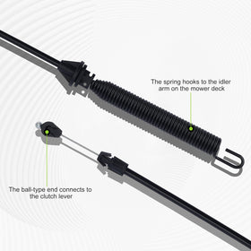 Harbot 42-inch deck cable fit for multiple brands.