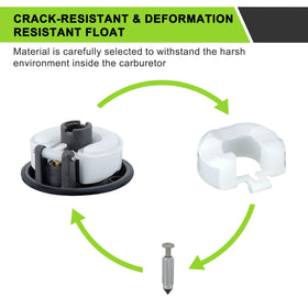 Harbot 594605 carburetor labels and valve area for easy service