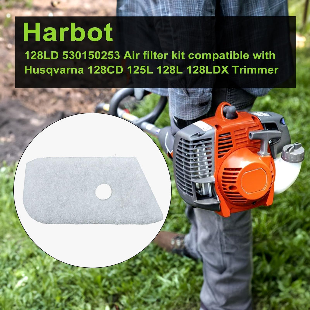 Harbot air filter for 128CD improves dust filtration and performance.