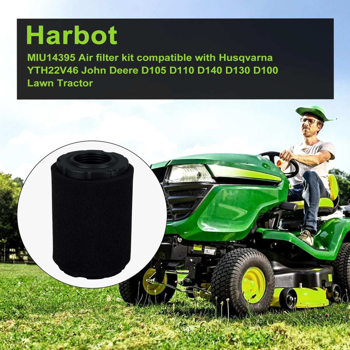 Harbot packaging view of the two-filter kit saves shopping time