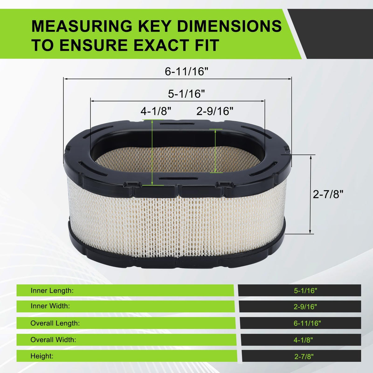Harbot air filter with Kohler fitment diagram showing compatibility.