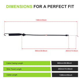 Harbot 746-04173 deck cable – compatible with MTD 700-series mowers.