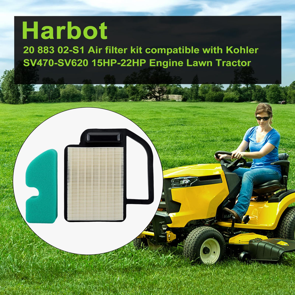 Harbot LTX1045 filter close-up showing high-efficiency filtration for engines