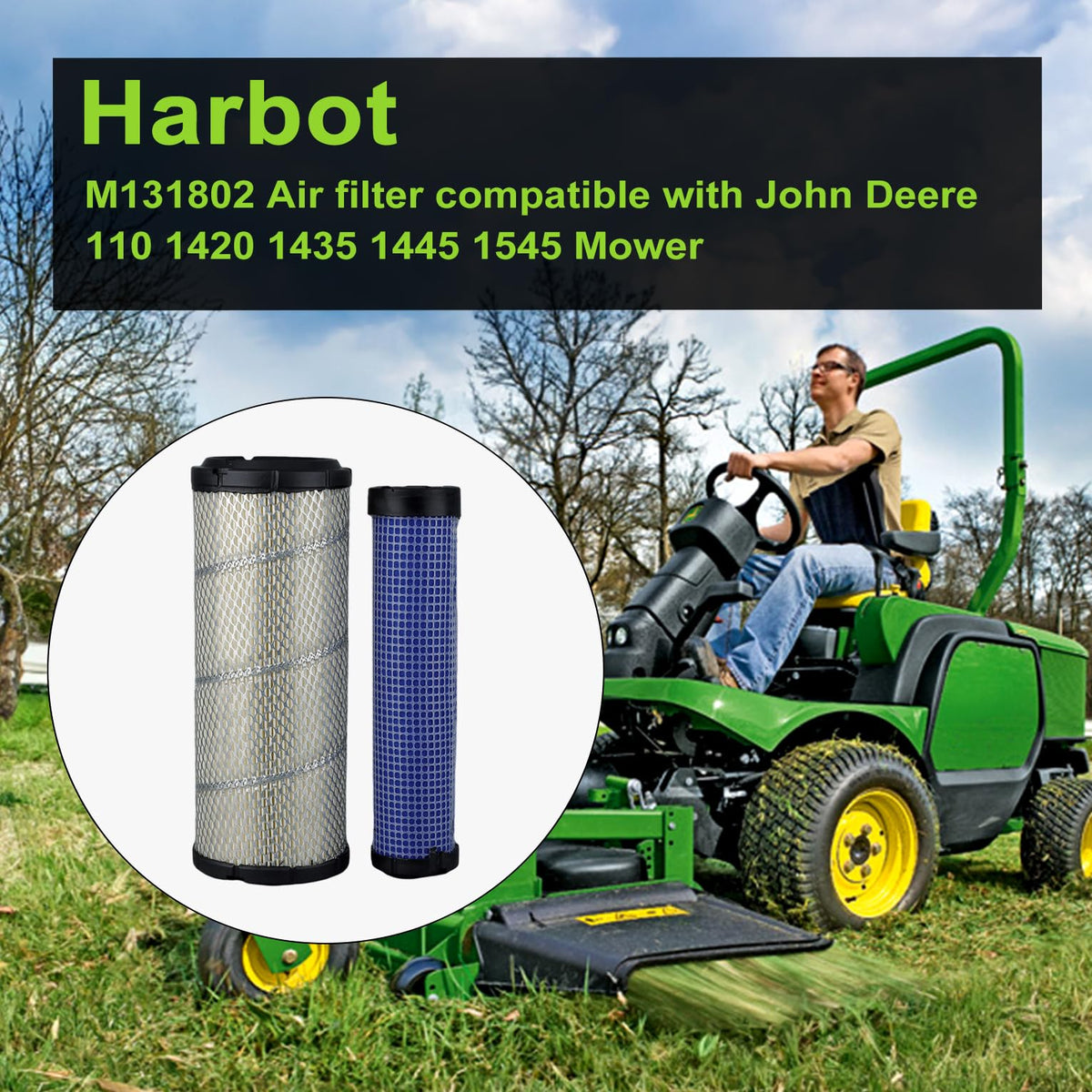 Harbot M131803 inner filter close-up highlighting pleated media and seal