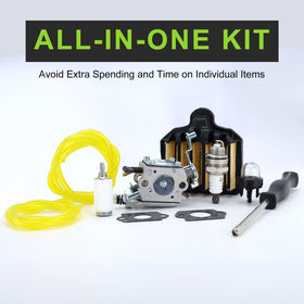 Harbot PP5020AV carburetor kit includes fuel filter for cleaner fuel.