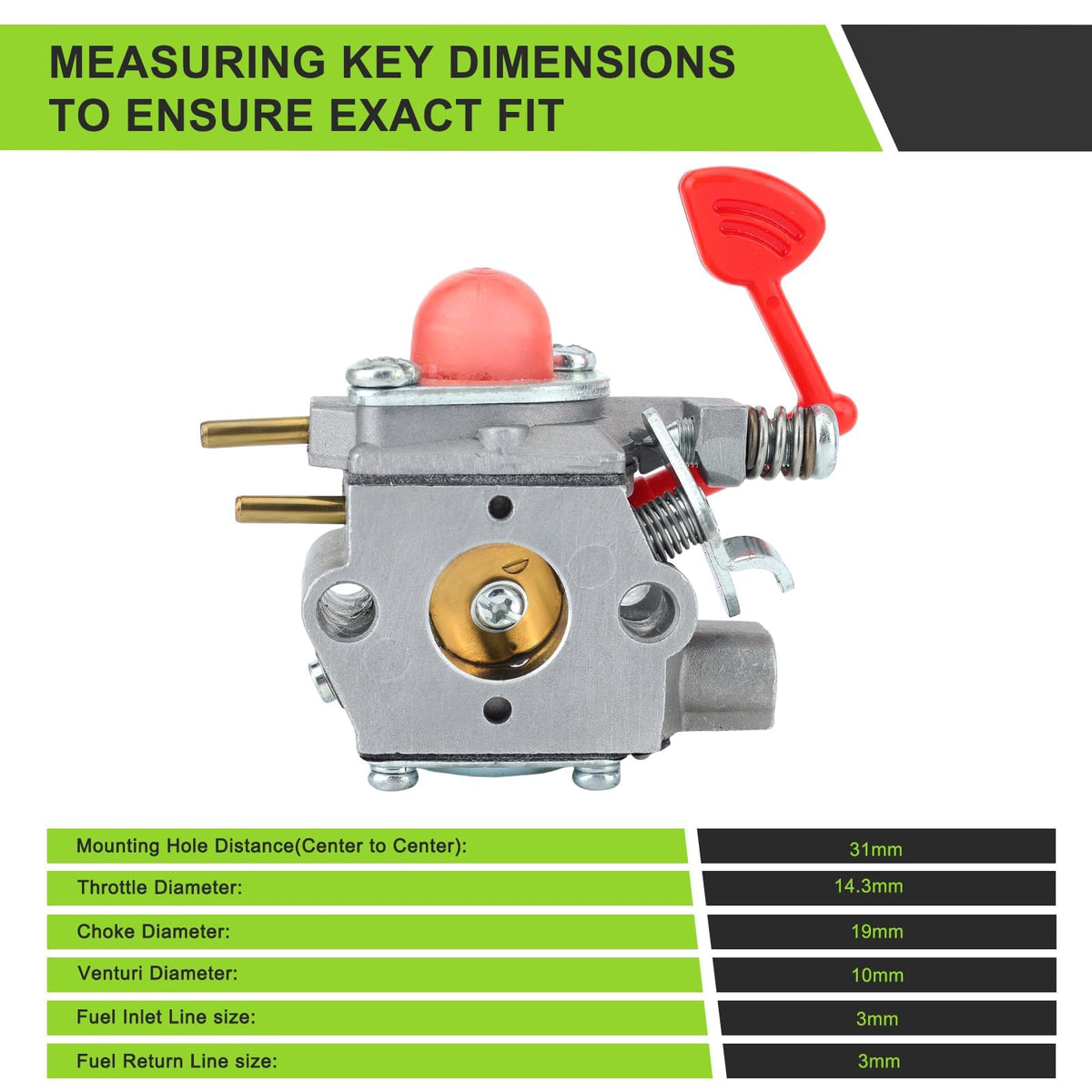 Harbot two-foot fuel lines included ensure compatible fuel routing.