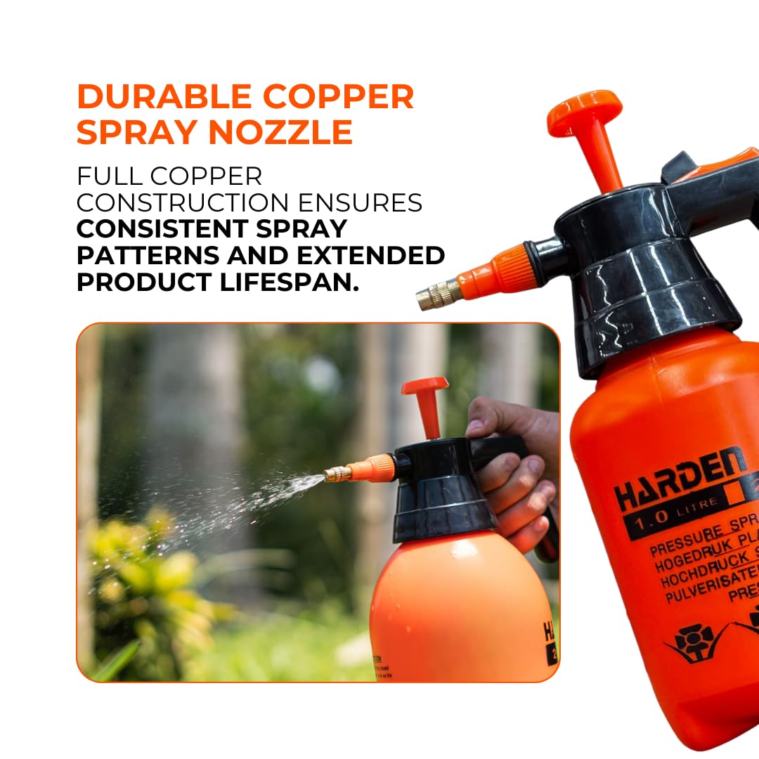 Harden durable pump construction with metal components enhances longevity.