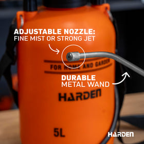 Harden 5-liter tank capacity reduces refills during garden tasks