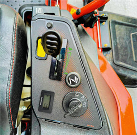Hardline tachometer with real-time RPM display for operation awareness.