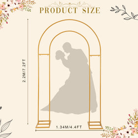 Harfirbe double arch stand in gold creates a focal point for ceremonies and receptions