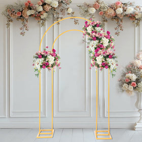Harfirbe open arch backdrop stand indoors for elegant proposals or celebrations
